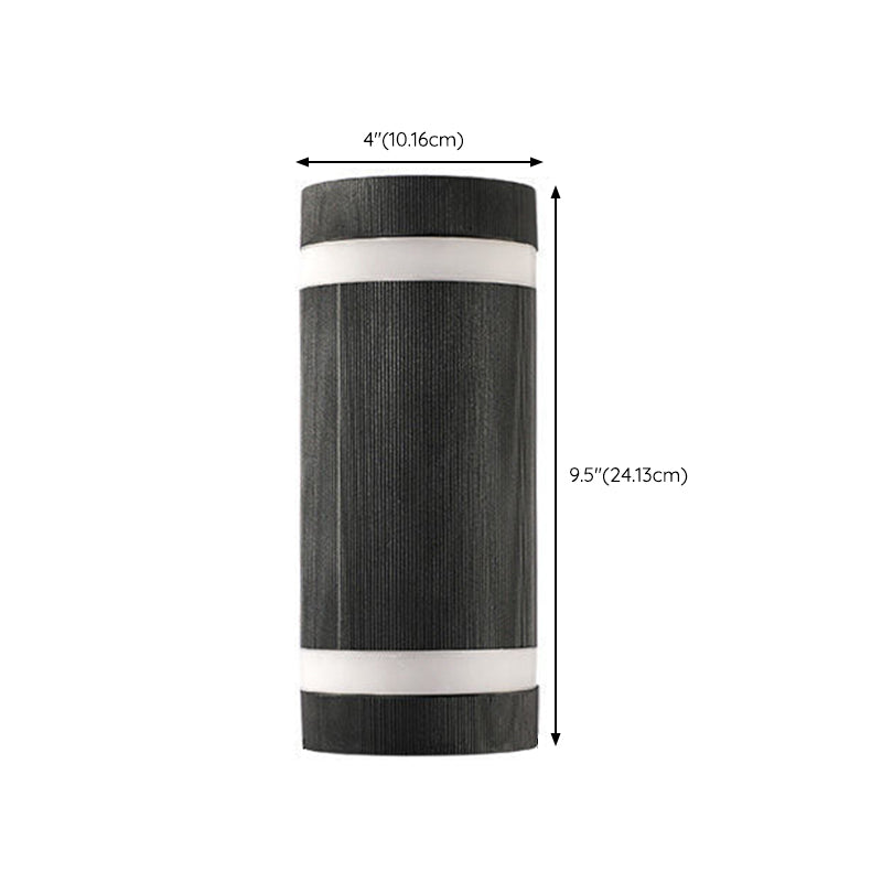 Cylinder Shape Sconce Modern Style Metal 2 Lights Wall Light in White/Black