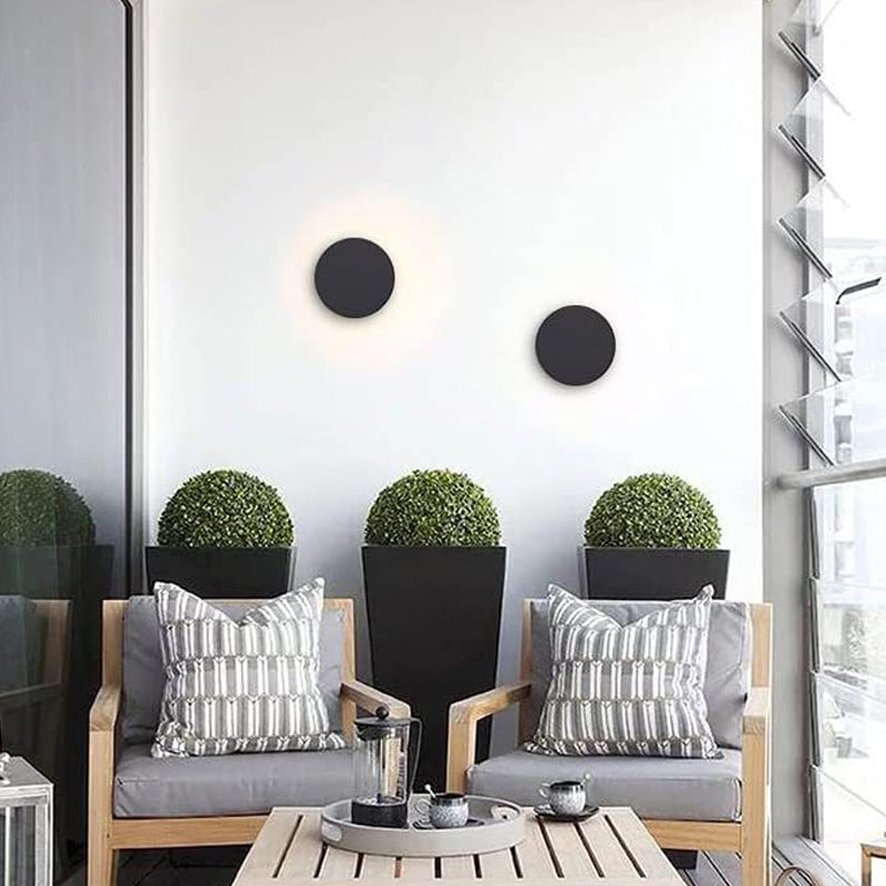 Geometric Shape Wall Lamp Modern Style Metal 1 Lights Wall Light in Black