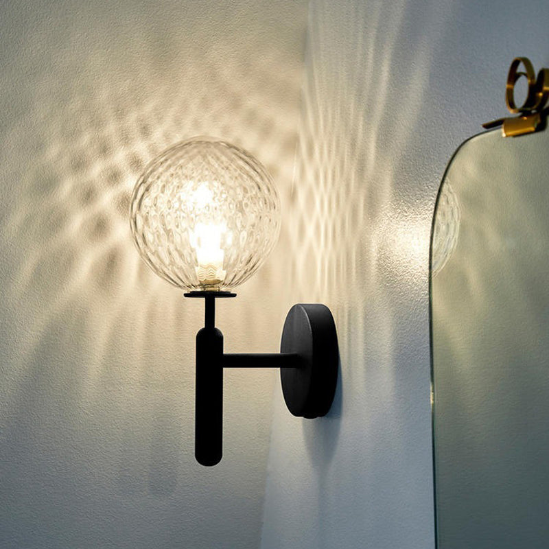 Modern Style Globe Wall Light Glass 1 Light Sconces for Bedroom