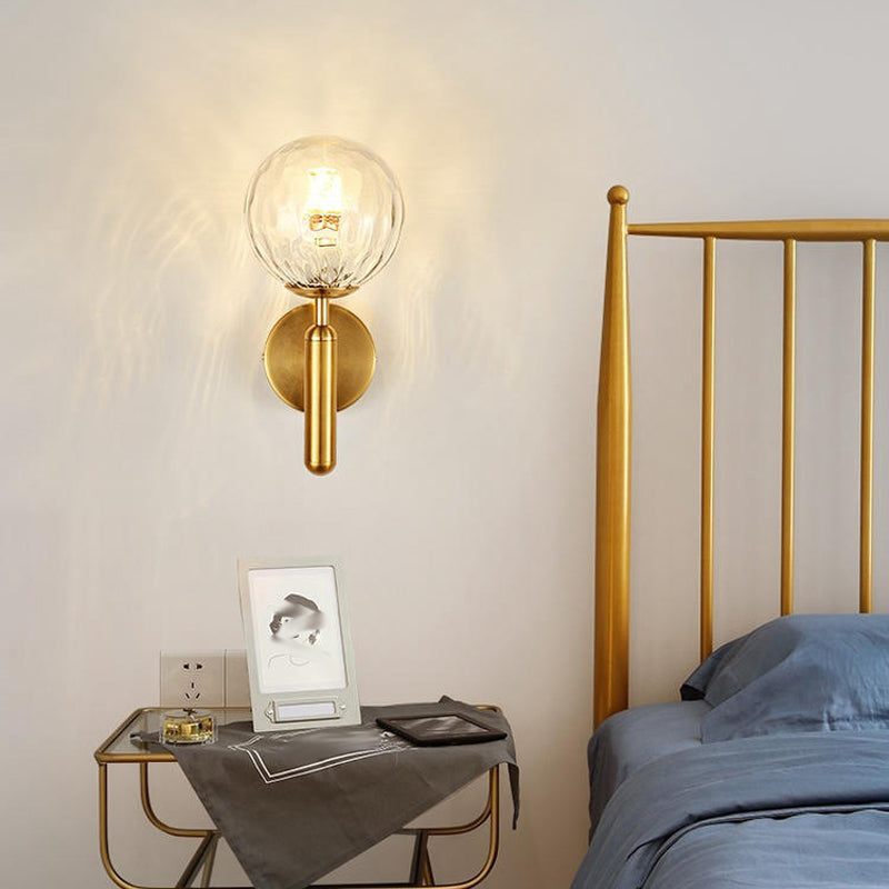 Modern Style Globe Wall Light Glass 1 Light Sconces for Bedroom