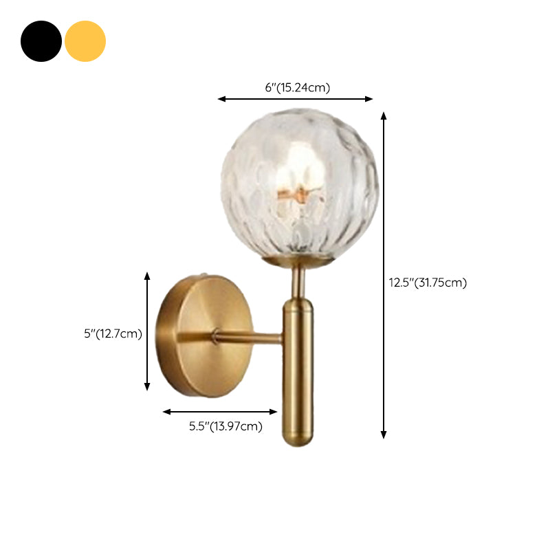 Modern Style Globe Wall Light Glass 1 Light Sconces for Bedroom