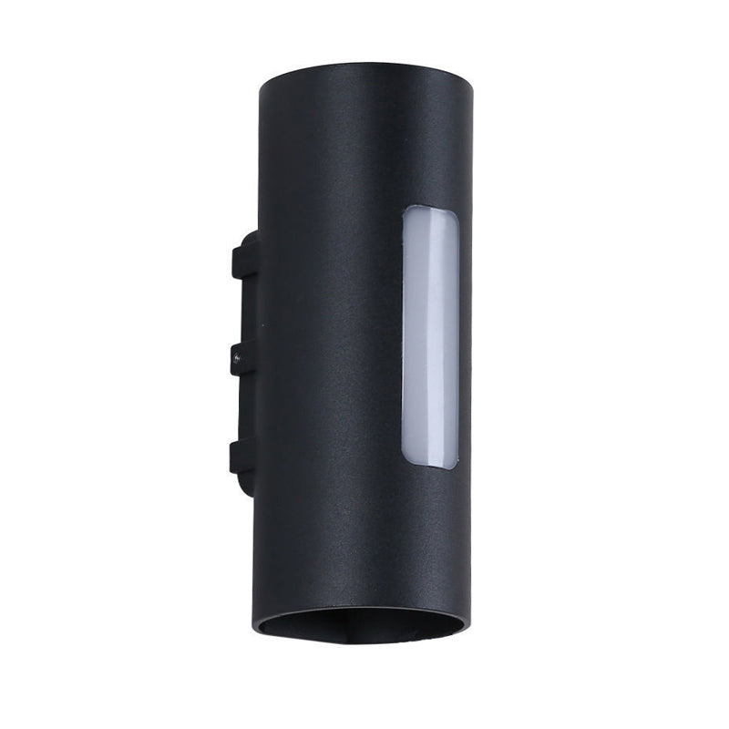Cylinder Shape Wall Lamp Modern Style Metal 2 Lights Wall Light for Outdoor