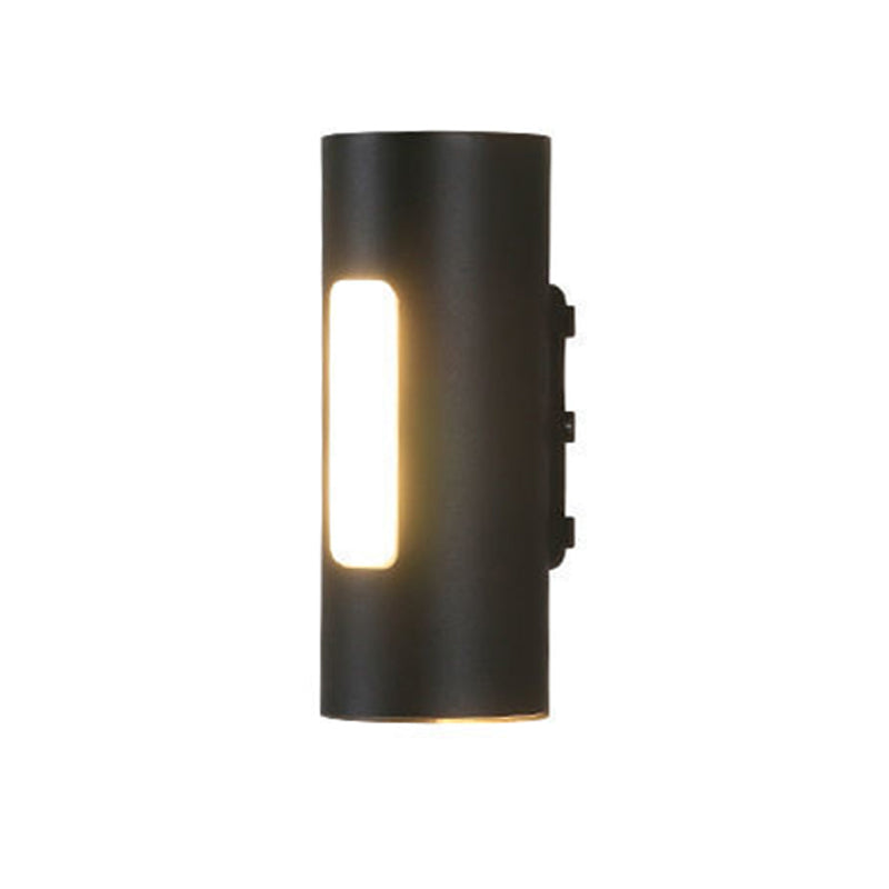 Cylinder Shape Wall Lamp Modern Style Metal 2 Lights Wall Light for Outdoor