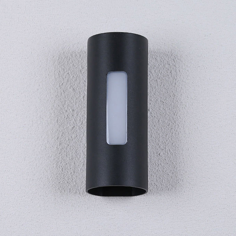 Cylinder Shape Wall Lamp Modern Style Metal 2 Lights Wall Light for Outdoor