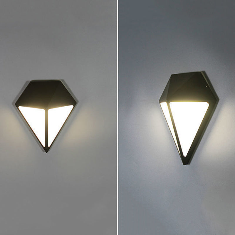 Geometric Shape Wall Lamp Modern Style Metal 1 Light Wall Light in Black