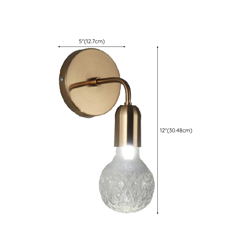 1 Light Wall Light Fixture Modern Glass Wall Mounted Lighting for Living Room