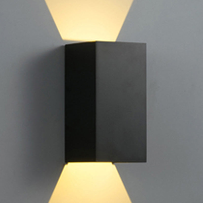 Modern Style Square Shape Wall Light Aluminum 2 Lights Sconces for Bedroom