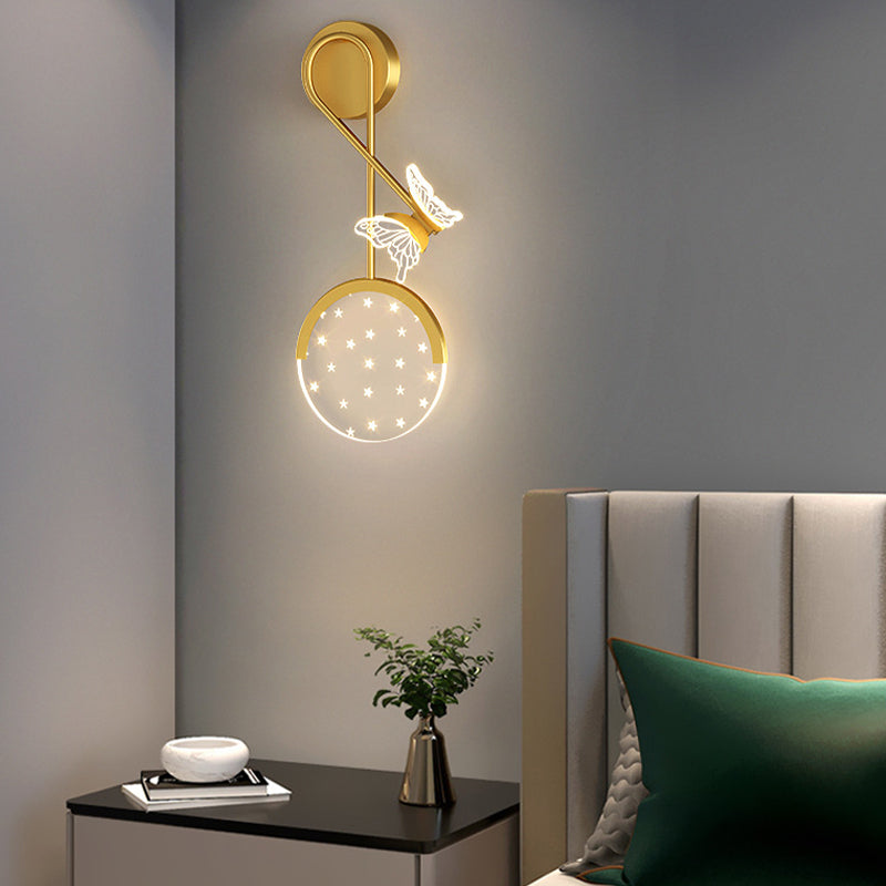 Pink / Gold 2 - Light LED Wall Flush Mount Acrylic Modern Wall Lighting Fixture