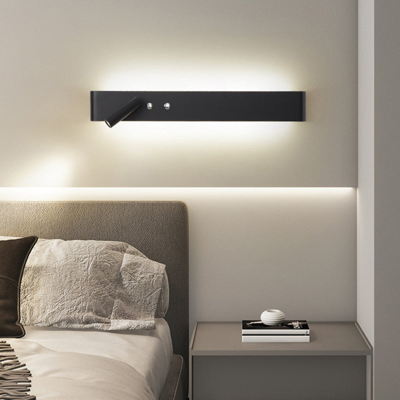 Modern Single White/Black Wall Mounted Sconce Metallic LED Wall Light