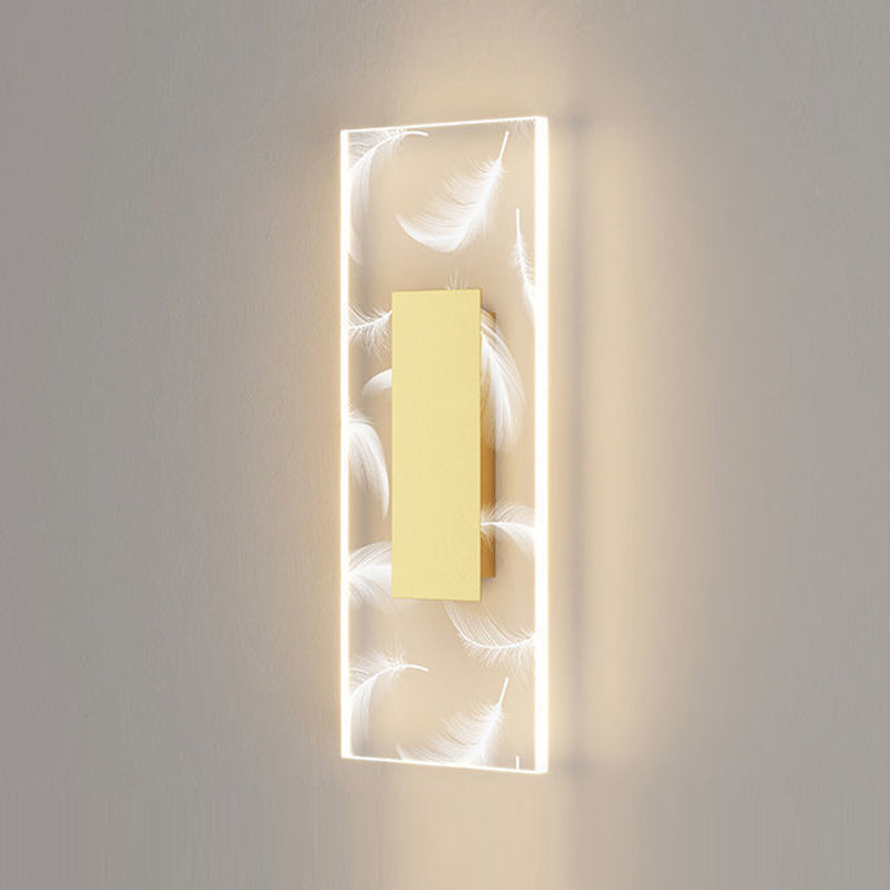 1 - Light LED Wall Light Modern Rectangle Iron and Acrylic Wall Mount Lighting