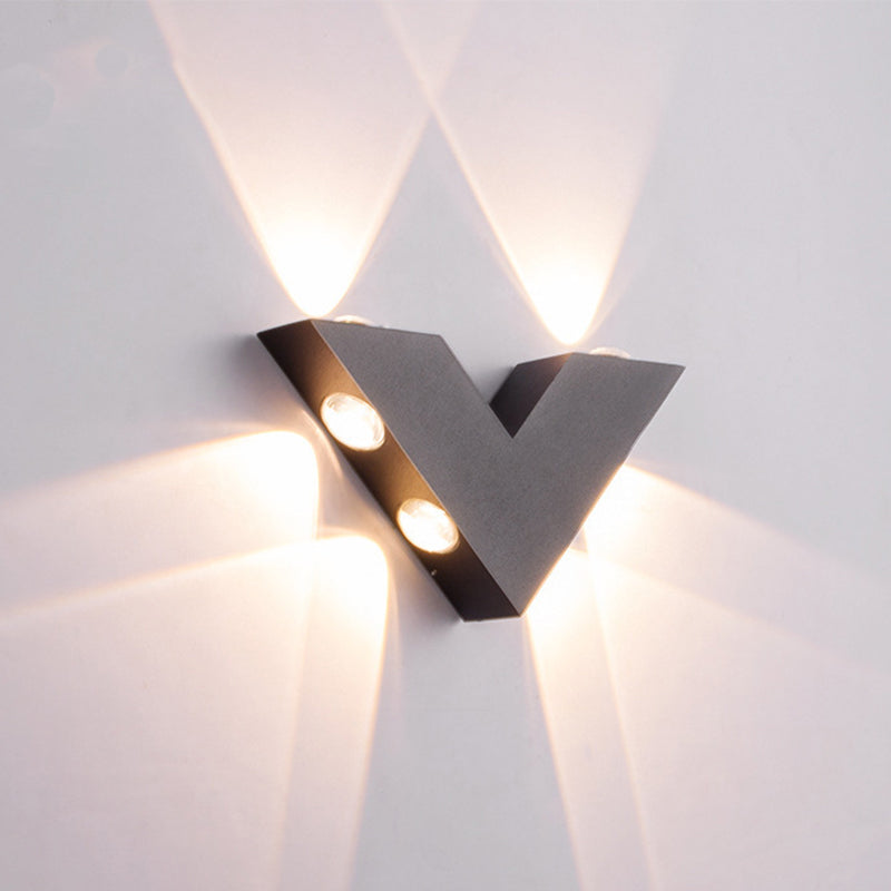 Geometric LED Wall Mount Black / White Metal Contemporary Wall Light