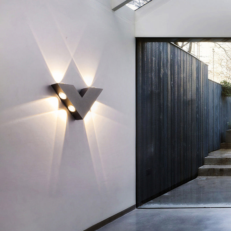 Geometric LED Wall Mount Black / White Metal Contemporary Wall Light