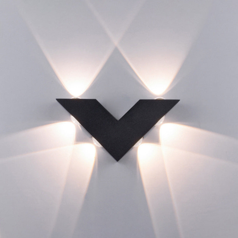 Geometric LED Wall Mount Black / White Metal Contemporary Wall Light
