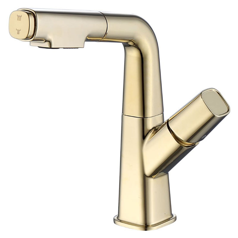 Modern Vessel Sink Faucet Solid Color Metal Centerset Faucet for Bathroom