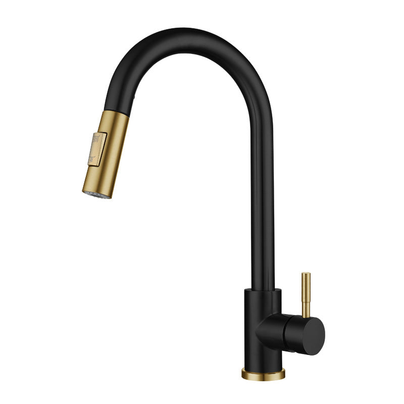 Modern Bathroom Vessel Faucet Brass Lever Handles Swivel Spout High-Arc Sink Faucet