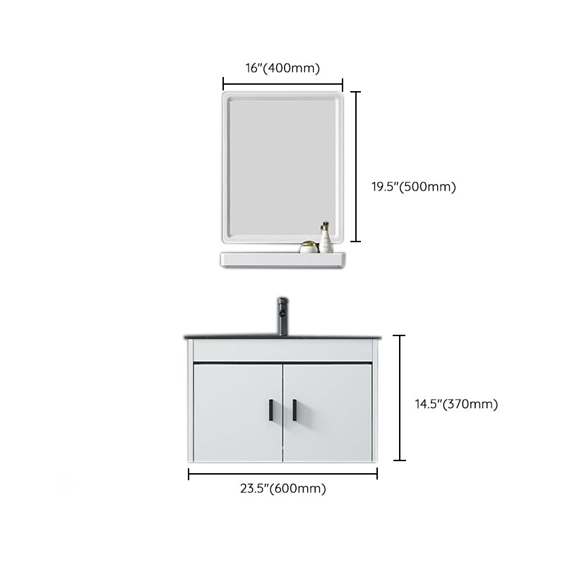 Contemporary Sink Vanity Solid Color Mirror Cabinet Space Saver Vanity for Bathroom