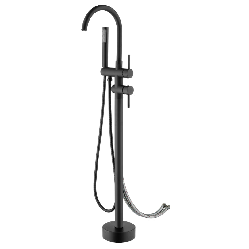 Floor Mounted Freestanding Bathtub Faucet Modern Style Metal Freestanding Faucet