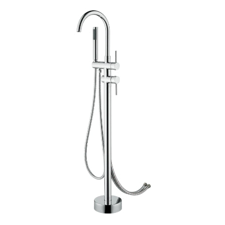 Floor Mounted Freestanding Bathtub Faucet Modern Style Metal Freestanding Faucet