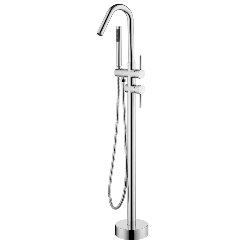 Floor Mounted Freestanding Bathtub Faucet Modern Style Metal Freestanding Faucet