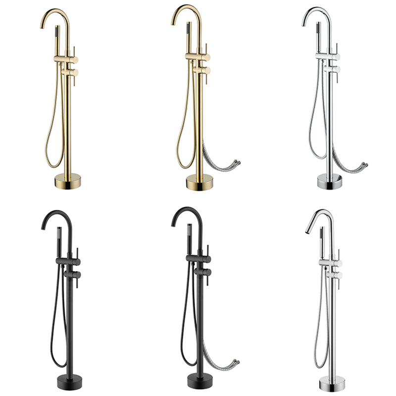 Floor Mounted Freestanding Bathtub Faucet Modern Style Metal Freestanding Faucet