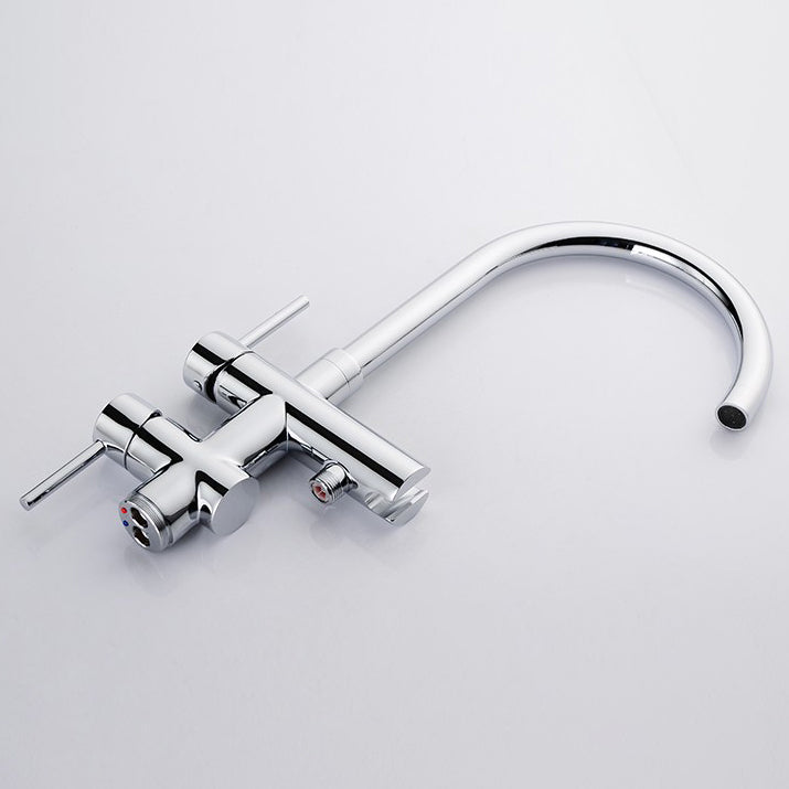 Floor Mounted Freestanding Bathtub Faucet Modern Style Metal Freestanding Faucet