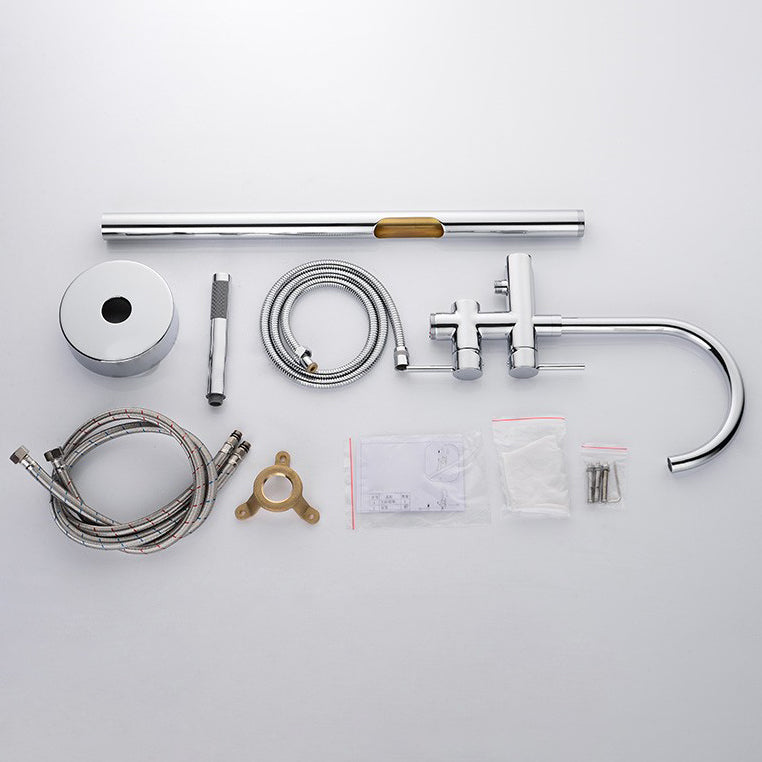 Floor Mounted Freestanding Bathtub Faucet Modern Style Metal Freestanding Faucet