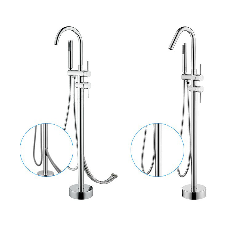 Floor Mounted Freestanding Bathtub Faucet Modern Style Metal Freestanding Faucet