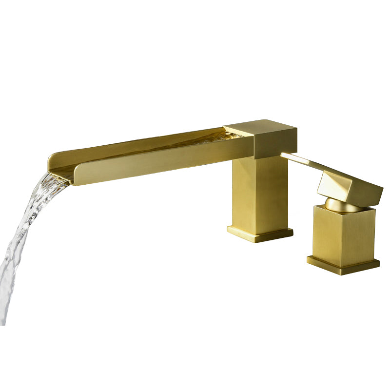 Deck Mounted Bathroom Faucet Modern Style Copper Bathroom Faucet