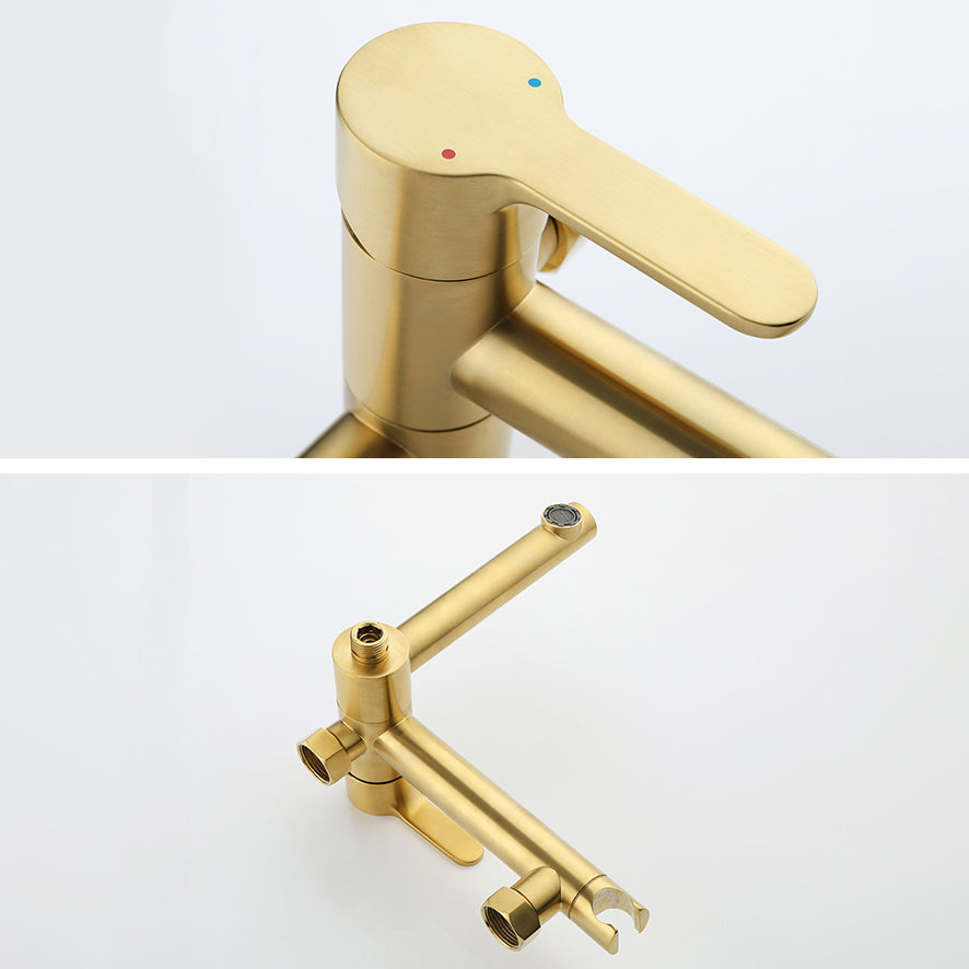 Wall Mounted Bathroom Faucet Contemporary Style Swivel Bathroom Faucet