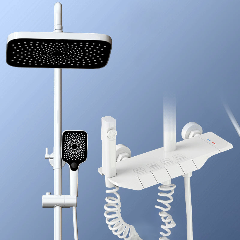 Contemporary Shower System Slide Bar Dual Shower Head Wall Mounted Shower Set