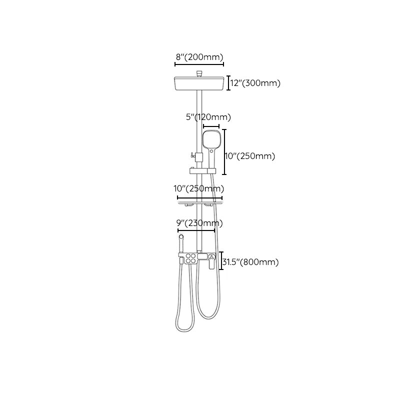 Arm Shower Faucet Wall Mounted Shower  Metal Shower System with Slide Bar