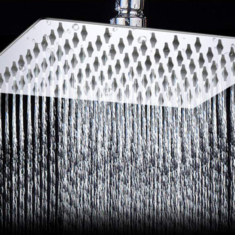 Modern Style Dual Shower Head 9-Spray Silver Wall-Mount Showerhead