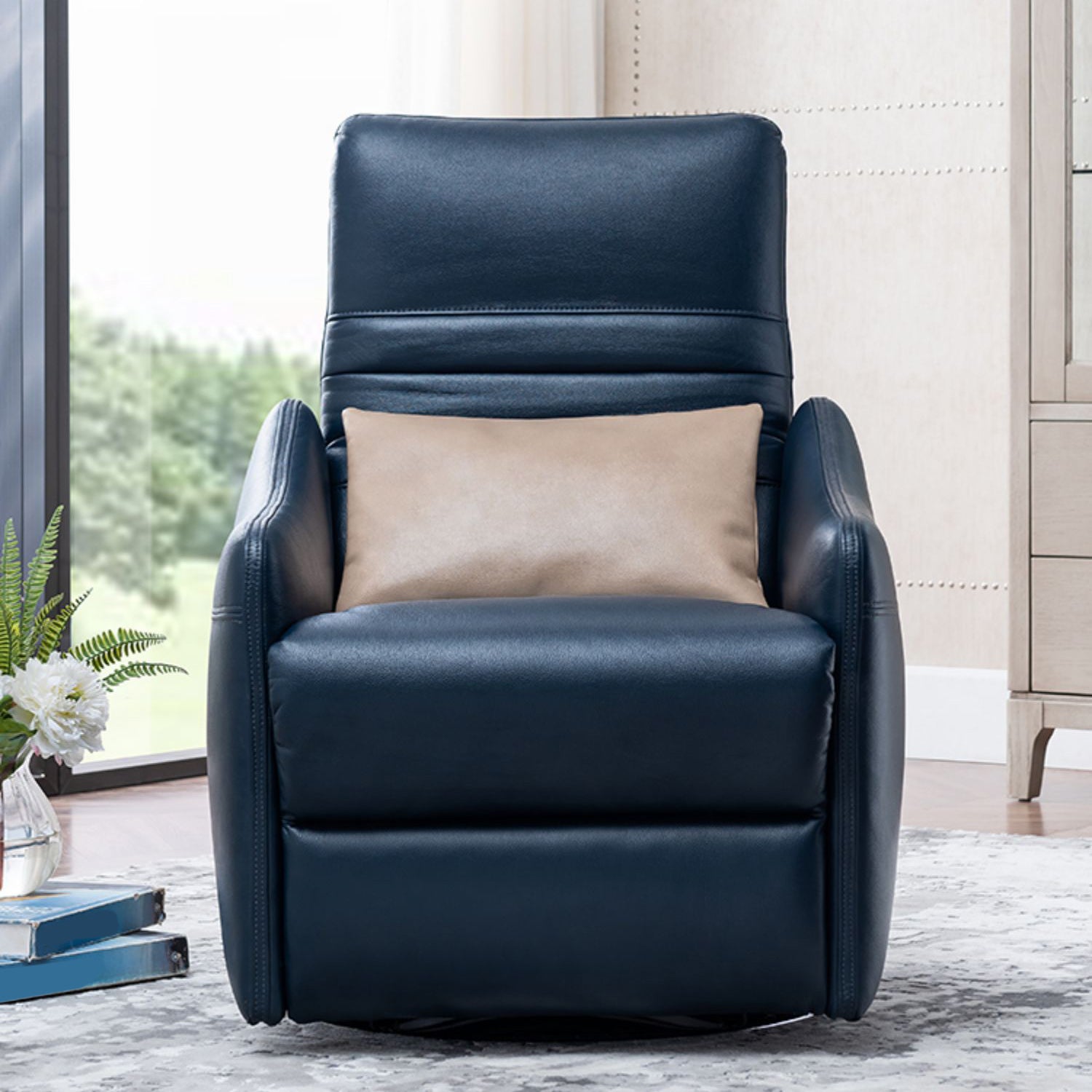 Leather Electric Standard Recliner Contemporary Style Living Room Single Recliner