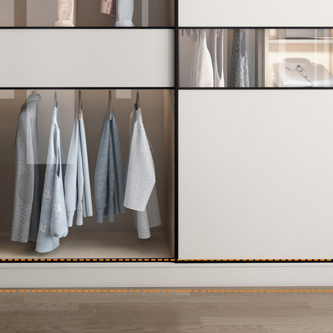 White Colour Wooden Wardrobe Cloth Rod Included Wardrobe Closet with Sliding Doors