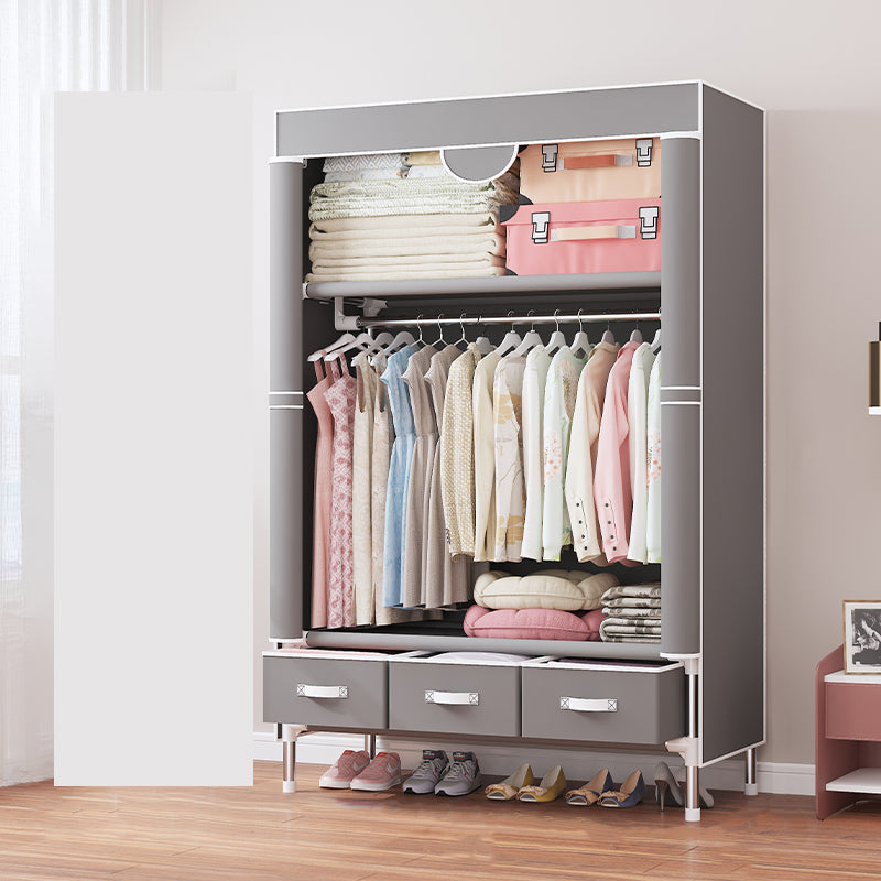 Contemporary Metal Wardrobe for Home Matte Finish Cabinet with Legs