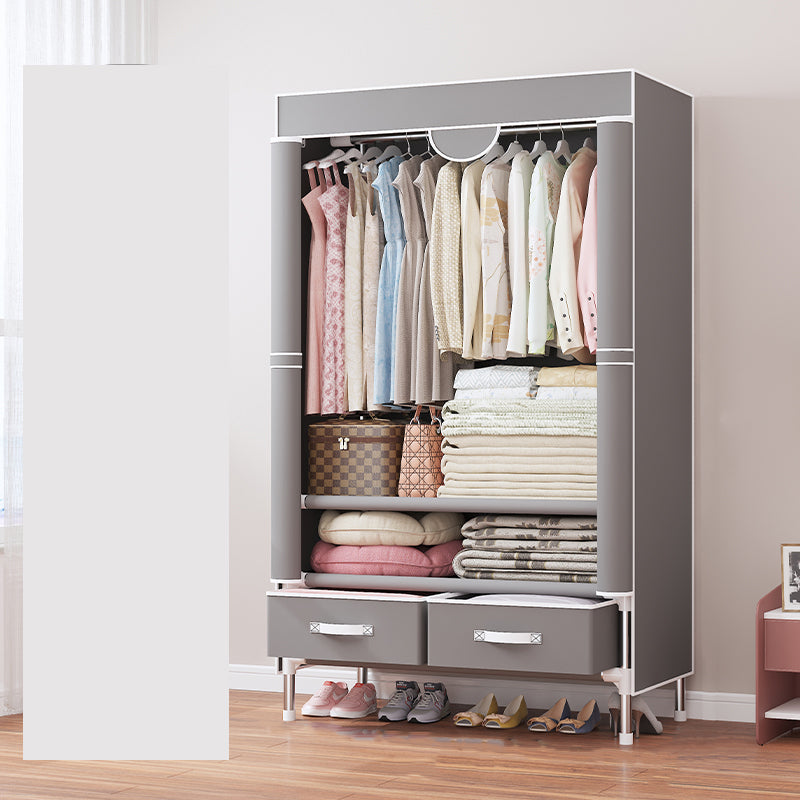 Contemporary Metal Wardrobe for Home Matte Finish Cabinet with Legs