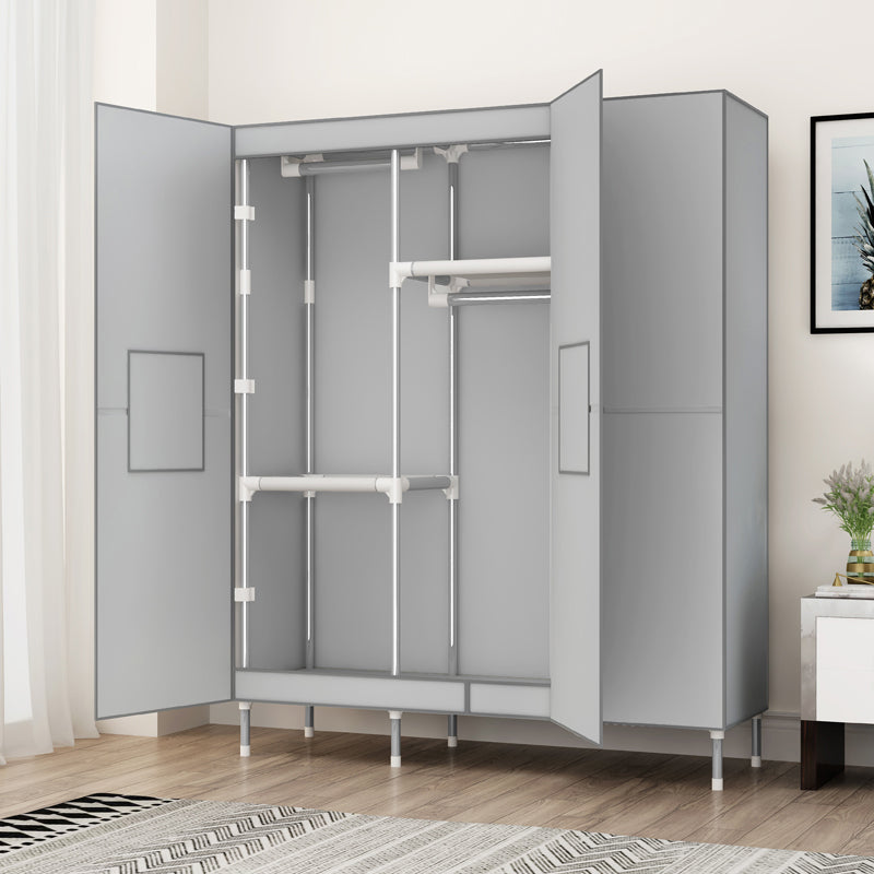 Contemporary Metal Wardrobe for Home Matte Finish Cabinet with Legs