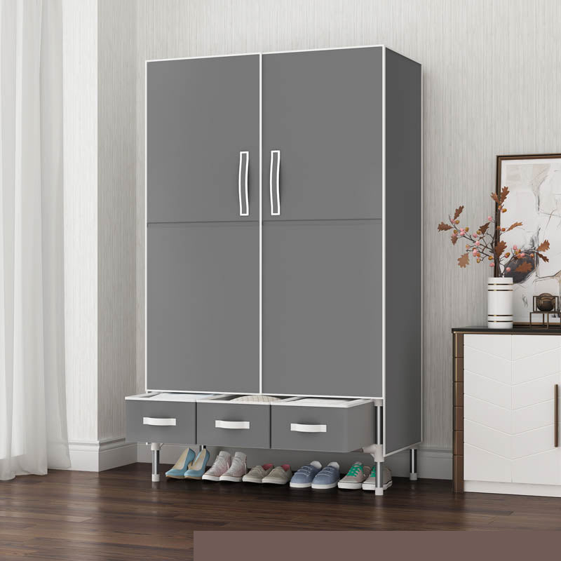 Contemporary Metal Wardrobe for Home Matte Finish Cabinet with Legs