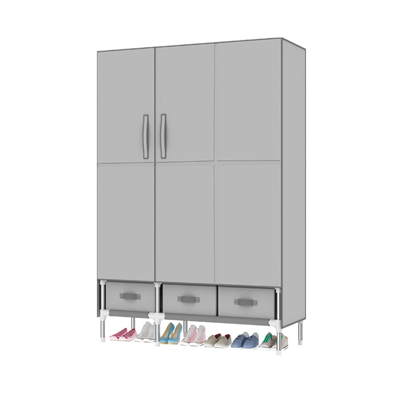 Contemporary Metal Wardrobe for Home Matte Finish Cabinet with Legs