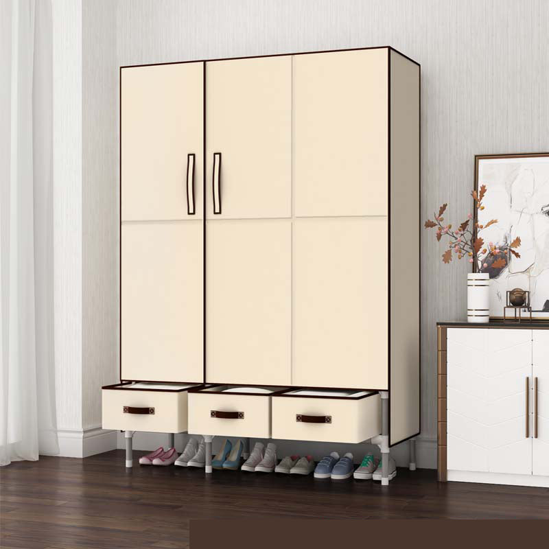 Contemporary Metal Wardrobe for Home Matte Finish Cabinet with Legs