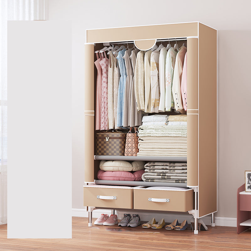 Contemporary Metal Wardrobe for Home Matte Finish Cabinet with Legs