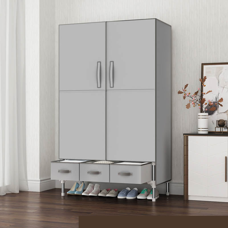Contemporary Metal Wardrobe for Home Matte Finish Cabinet with Legs