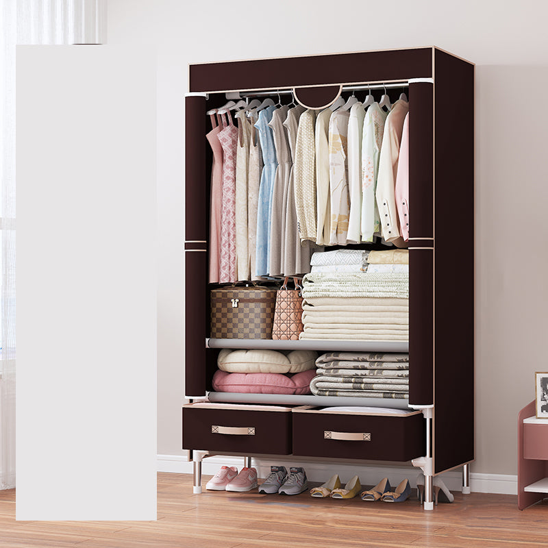 Contemporary Metal Wardrobe for Home Matte Finish Cabinet with Legs
