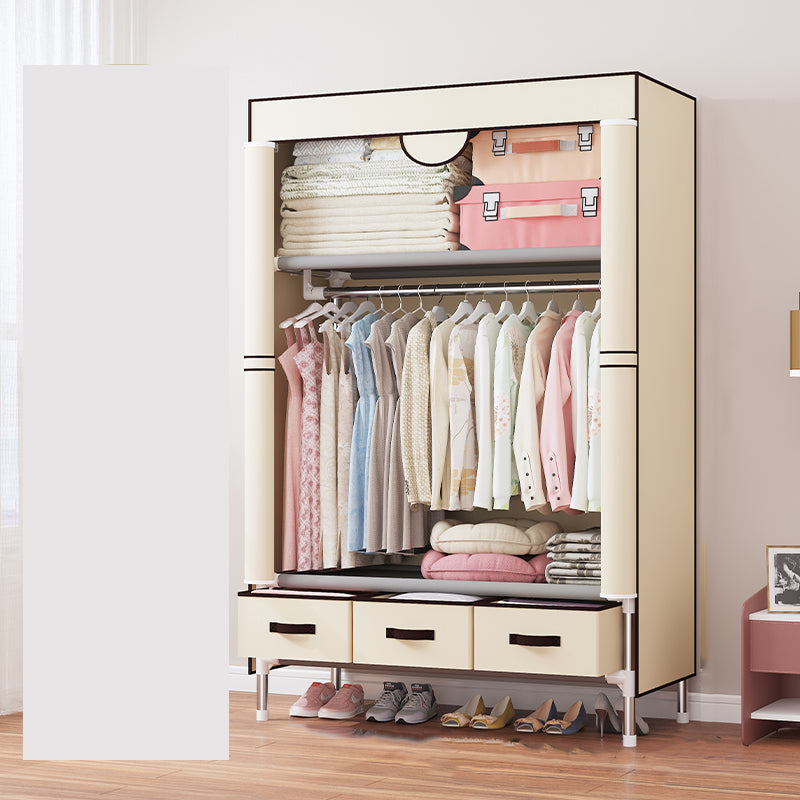 Contemporary Metal Wardrobe for Home Matte Finish Cabinet with Legs