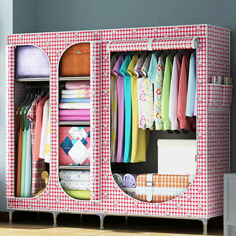 Contemporary Style Metal Wardrobe 3-door Wardrobe Closet for Home