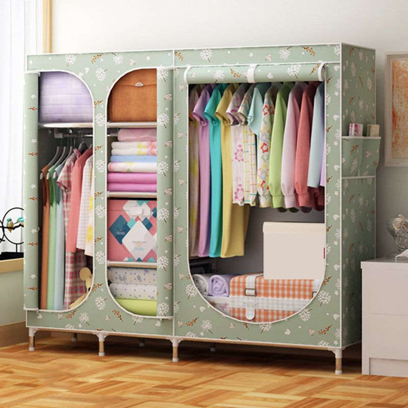 Contemporary Style Metal Wardrobe 3-door Wardrobe Closet for Home