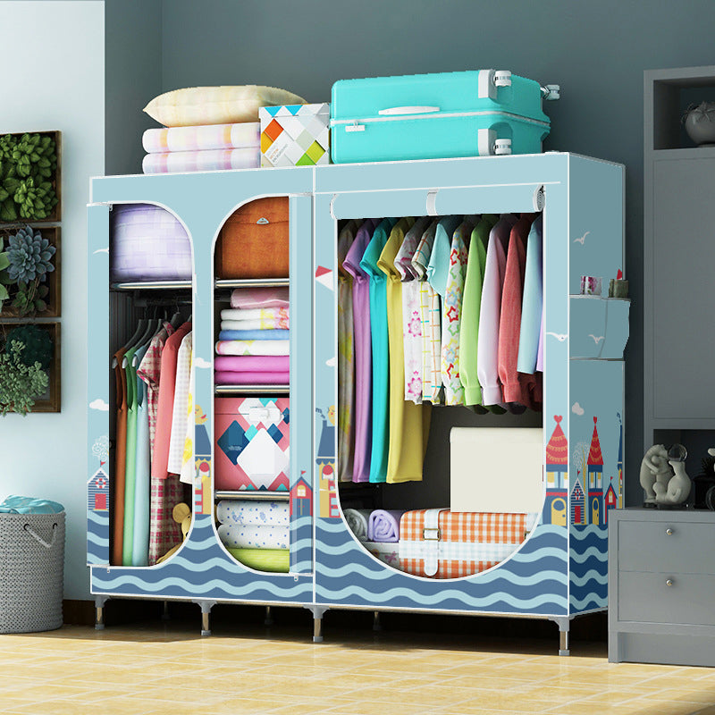 Contemporary Style Metal Wardrobe 3-door Wardrobe Closet for Home