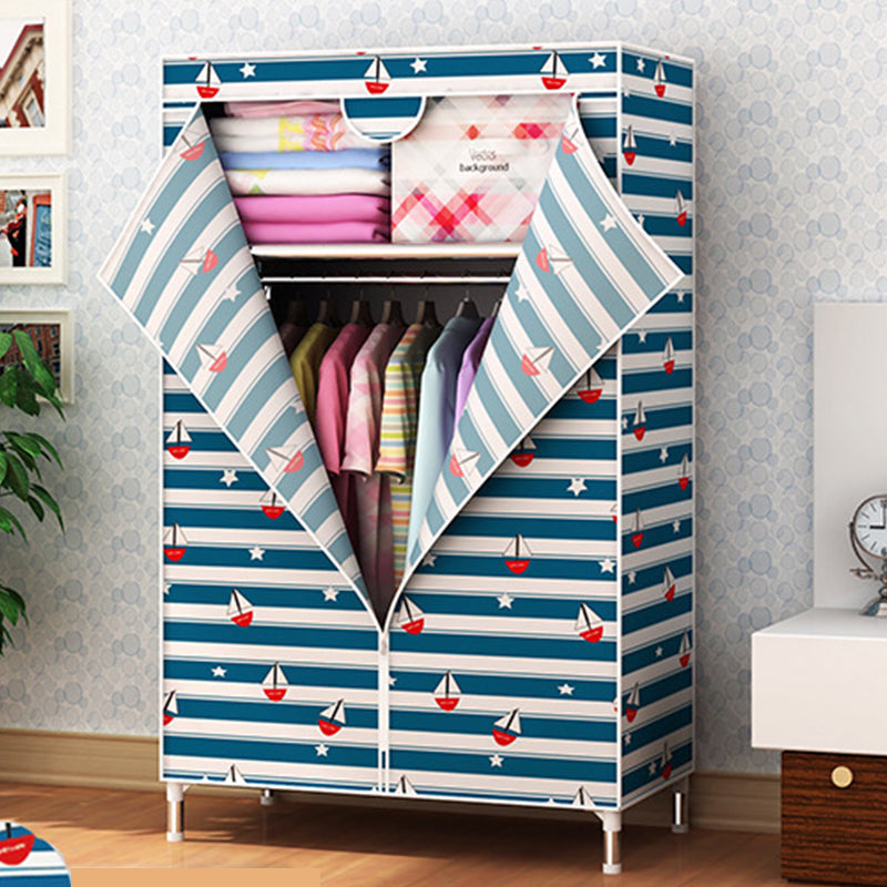 Contemporary Style Metal Wardrobe Cloth Rod Included Closet for Home