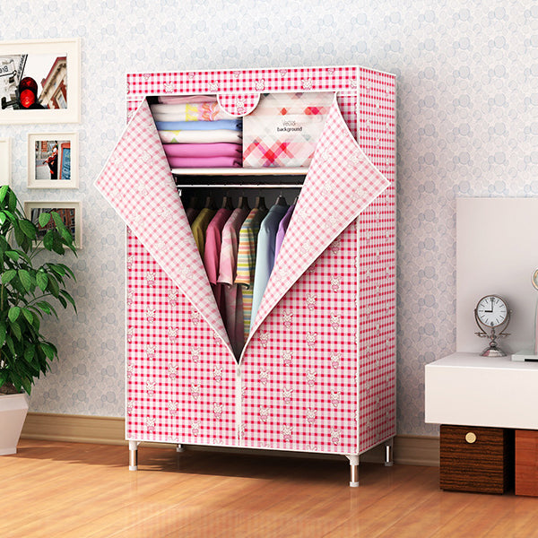 Contemporary Style Metal Wardrobe Cloth Rod Included Closet for Home
