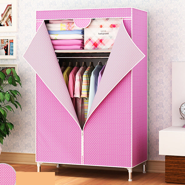 Contemporary Style Metal Wardrobe Cloth Rod Included Closet for Home